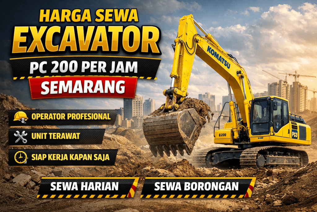 Harga Sewa Excavator PC 200 Per Jam Terbaik di Semarang