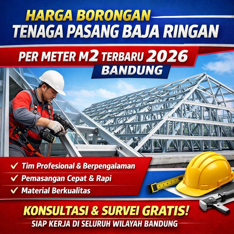 Harga Borongan Tenaga Pasang Baja Ringan Per Meter M2 Terbaru 2026 bandung