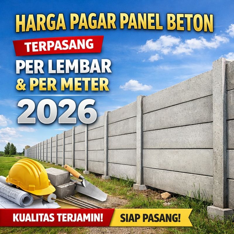 Harga Pagar Panel Beton Terpasang Per Lembar & Per Meter 2026