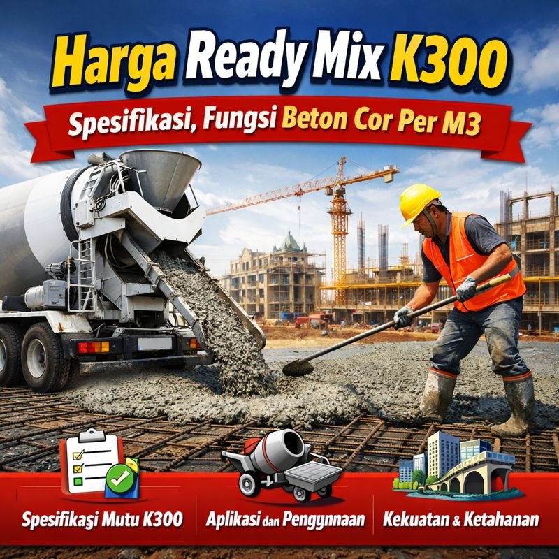 Harga Ready Mix K300 – Spesifikasi, Fungsi Beton Cor Per M3
