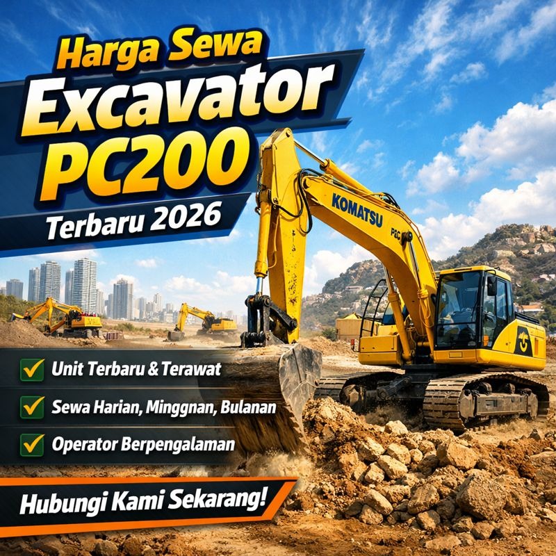 Harga Sewa Excavator PC200 Terbaru 2026