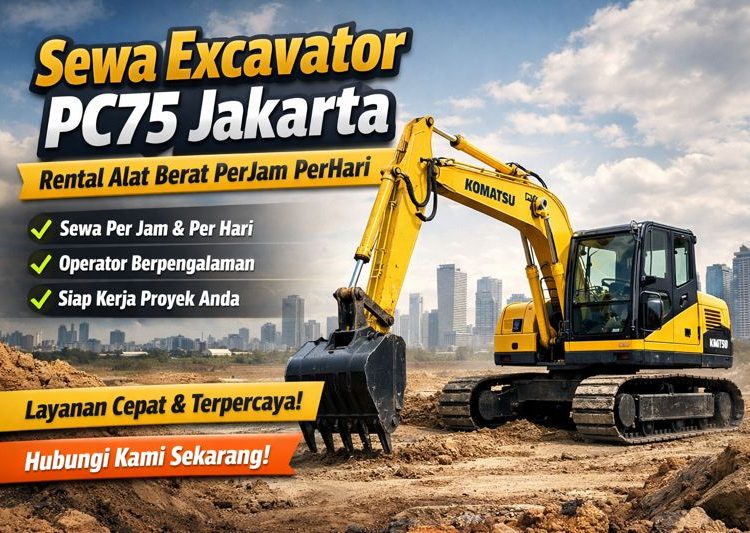 Sewa Excavator PC75 Jakarta – Rental Alat Berat PerJam Perhari