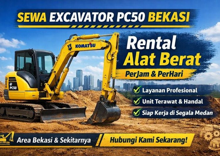 Harga Sewa Excavator Mini PC50 Bekasi Terbaru