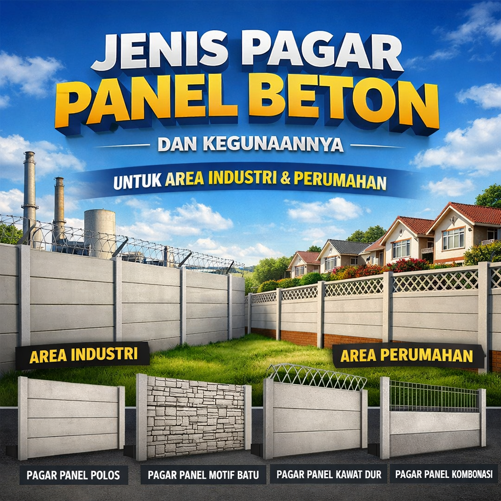 Jenis Pagar Panel Beton dan Kegunaannya untuk Area Industri & Perumahan