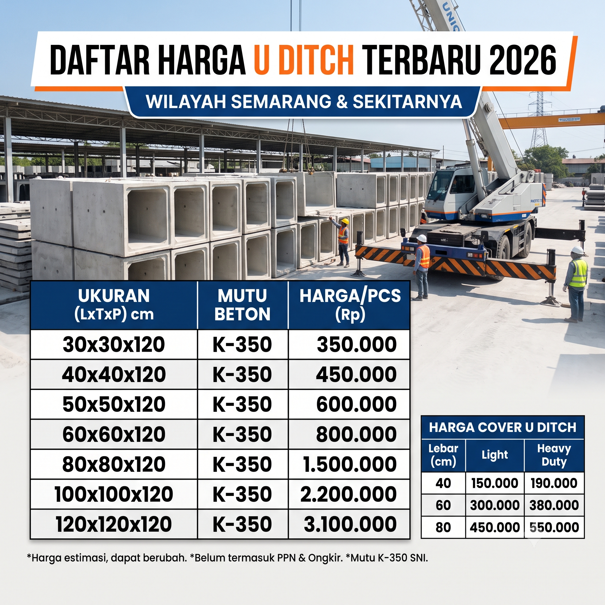harga u ditch batang 2026